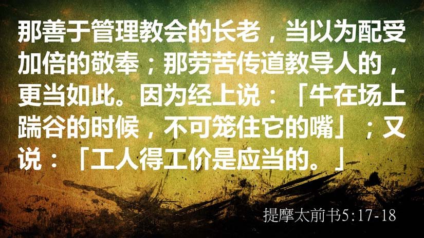 提摩太前书5:17-18